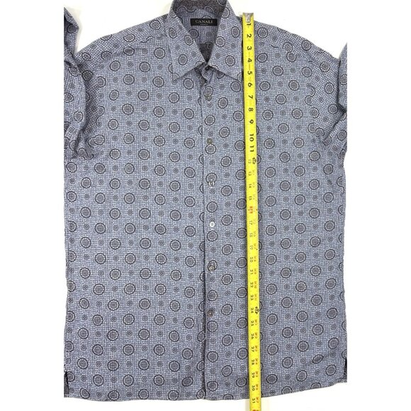 Canali Mens Shirt Long Sleeve Button Down Sz Large Made In Italy Floral Pattern - Picture 11 of 11